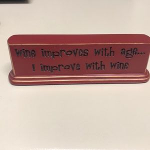 Wine desktop typography sign